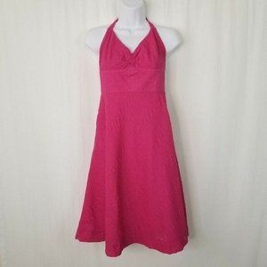 J Crew Hot Pink Halter Dress Size 4